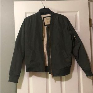 Army green bomber jacket